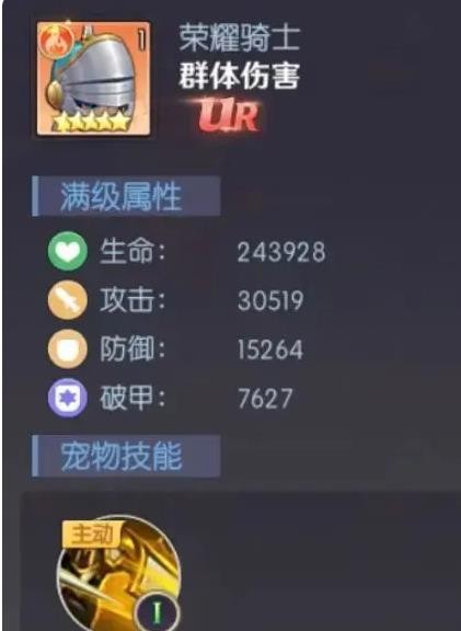 荣耀骑士基础属性